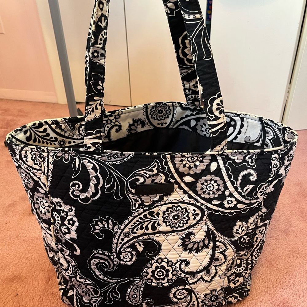 Vera Bradley Elegant Black and White Floral Tote
